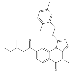 N-(sec-butyl)-1-((2,5-dimethylbenzyl)thio)-4-methyl-5-oxo-4,5-dihydro-[1,2,4]triazolo[4,3-a]quinazoline-8-carboxamide Structure