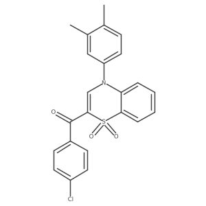 (4-chlorophenyl)[4-(3,4-dimethylphenyl)-1,1-dioxido-4H-1,4-benzothiazin-2-yl]methanone Structure
