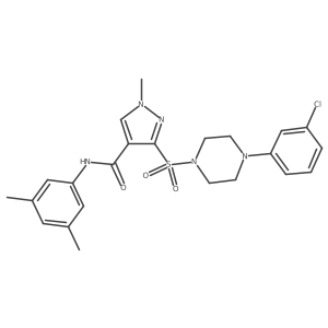 3-{[4-(3-chlorophenyl)piperazin-1-yl]sulfonyl}-N-(3,5-dimethylphenyl)-1-methyl-1H-pyrazole-4-carboxamide Structure