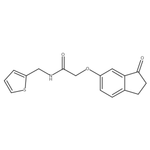 2-((3-oxo-2,3-dihydro-1H-inden-5-yl)oxy)-N-(thiophen-2-ylmethyl)acetamide结构式