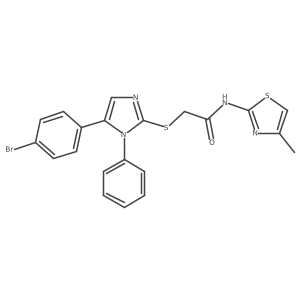 2-((5-(4-bromophenyl)-1-phenyl-1H-imidazol-2-yl)thio)-N-(4-methylthiazol-2-yl)acetamide结构式