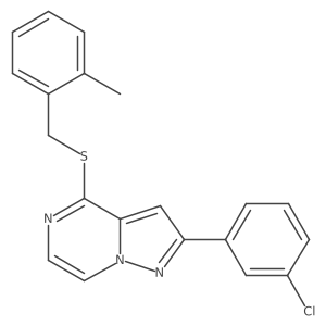 2-(3-Chlorophenyl)-4-[(2-methylbenzyl)thio]pyrazolo[1,5-a]pyrazine Structure