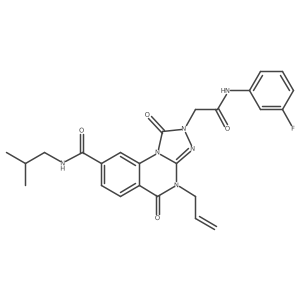 4-allyl-2-(2-((3-fluorophenyl)amino)-2-oxoethyl)-N-isobutyl-1,5-dioxo-1,2,4,5-tetrahydro-[1,2,4]triazolo[4,3-a]quinazoline-8-carboxamide Structure