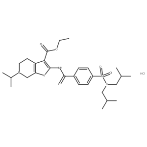 ethyl 2-(4-(N,N-diisobutylsulfamoyl)benzamido)-6-isopropyl-4,5,6,7-tetrahydrothieno[2,3-c]pyridine-3-carboxylate hydrochloride Structure