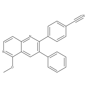 4-(5-Methoxy-3-phenyl-1,6-naphthyridin-2-yl)benzonitrile Structure