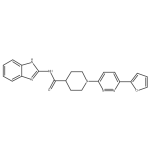N-(1H-benzo[d]imidazol-2-yl)-1-(6-(furan-2-yl)pyridazin-3-yl)piperidine-4-carboxamide结构式