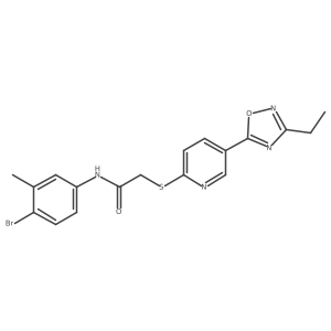 N-(4-bromo-3-methylphenyl)-2-((5-(3-ethyl-1,2,4-oxadiazol-5-yl)pyridin-2-yl)thio)acetamide结构式
