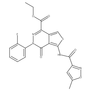 ethyl 3-(2-fluorophenyl)-5-(5-methyl-1,2-oxazole-3-amido)-4-oxo-3H,4H-thieno[3,4-d]pyridazine-1-carboxylate Structure