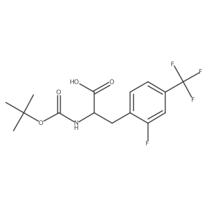 2-((Tert-butoxycarbonyl)amino)-3-(2-fluoro-4-(trifluoromethyl)phenyl)propanoic acid结构式