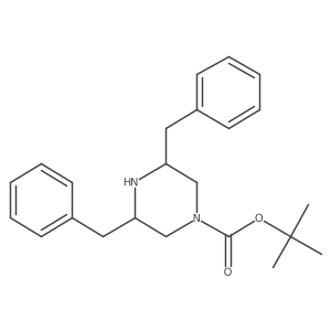 (3R,5R)-1-N-Boc-3,5-dibenzyl piperazine结构式