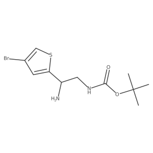 tert-butyl N-[2-amino-2-(4-bromothiophen-2-yl)ethyl]carbamate Structure