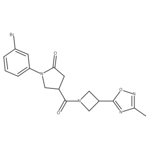 1-(3-Bromophenyl)-4-(3-(3-methyl-1,2,4-oxadiazol-5-yl)azetidine-1-carbonyl)pyrrolidin-2-one结构式