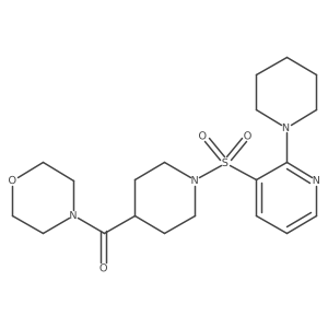 4-({1-[(2-Piperidin-1-ylpyridin-3-yl)sulfonyl]piperidin-4-yl}carbonyl)morpholine结构式