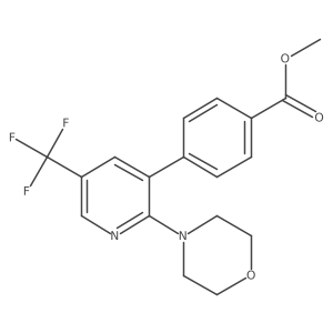 4-(2-Morpholin-4-yl-5-trifluoromethyl-pyridin-3-yl)-benzoic acid methyl ester结构式