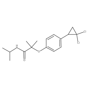 2-[4-(2,2-dichlorocyclopropyl)phenoxy]-2-methyl-N-(propan-2-yl)propanamide结构式