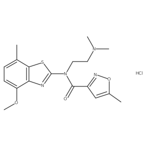 N-(2-(dimethylamino)ethyl)-N-(4-methoxy-7-methylbenzo[d]thiazol-2-yl)-5-methylisoxazole-3-carboxamide hydrochloride结构式