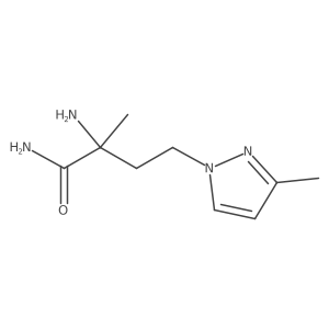 2-amino-2-methyl-4-(3-methyl-1H-pyrazol-1-yl)butanamide Structure