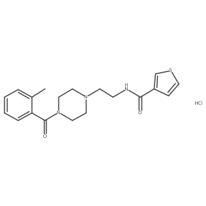 N-(2-(4-(2-methylbenzoyl)piperazin-1-yl)ethyl)thiophene-3-carboxamide hydrochloride结构式