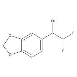 1-(1,3-Dioxaindan-5-yl)-2,2-difluoroethan-1-ol结构式