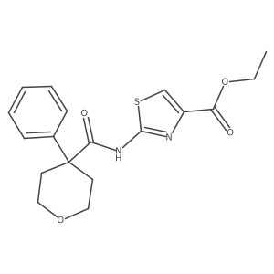 ethyl 2-{[(4-phenyltetrahydro-2H-pyran-4-yl)carbonyl]amino}-1,3-thiazole-4-carboxylate Structure