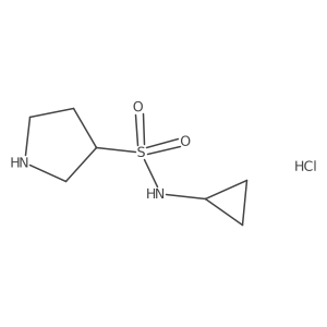 N-cyclopropylpyrrolidine-3-sulfonamide hydrochloride Structure
