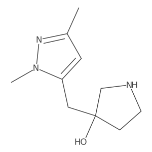 3-[(1,3-dimethyl-1H-pyrazol-5-yl)methyl]pyrrolidin-3-ol Structure