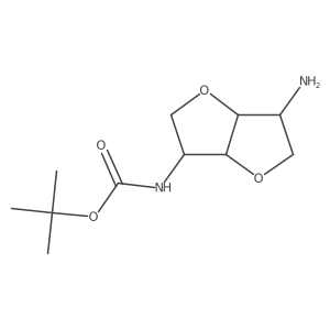 tert-Butyl ((3R,3aR,6S,6aR)-6-aminohexahydrofuro[3,2-b]furan-3-yl)carbamate结构式