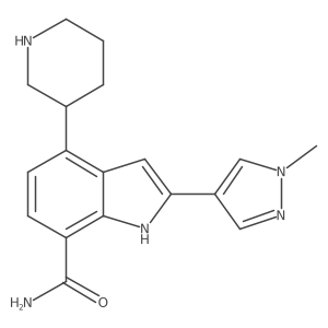 2-(1-Methyl-1H-pyrazol-4-yl)-4-(3-piperidinyl)-1H-indole-7-carboxamide结构式