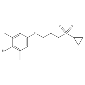 2-Bromo-5-[3-(cyclopropylsulfonyl)propoxy]-1,3-dimethylbenzene结构式