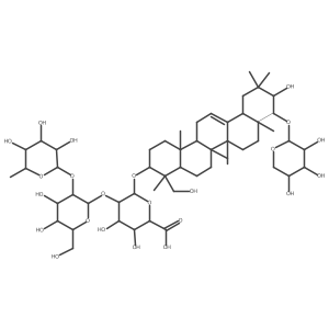 (2S,3S,4S,5R,6R)-6-[[(3S,4S,4aR,6aR,6bS,8aR,9S,10R,12aS,14aR,14bR)-10-hydroxy-4-(hydroxymethyl)-4,6a,6b,8a,11,11,14b-heptamethyl-9-[(2S,3R,4S,5S)-3,4,5-trihydroxyoxan-2-yl]oxy-1,2,3,4a,5,6,7,8,9,10,12,12a,14,14a-tetradecahydropicen-3-yl]oxy]-5-[(2S,3R,4S,5R,6R)-4,5-dihydroxy-6-(hydroxymethyl)-3-[(2S,3R,4R,5R,6S)-3,4,5-trihydroxy-6-methyloxan-2-yl]oxyoxan-2-yl]oxy-3,4-dihydroxyoxane-2-carboxylic acid Structure