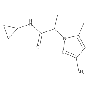 2-(3-amino-5-methyl-1H-pyrazol-1-yl)-N-cyclopropylpropanamide结构式