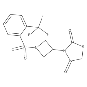 3-(1-((2-(Trifluoromethyl)phenyl)sulfonyl)azetidin-3-yl)thiazolidine-2,4-dione结构式