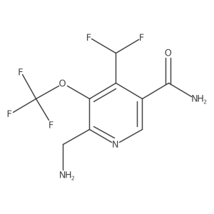 2-(Aminomethyl)-4-(difluoromethyl)-3-(trifluoromethoxy)pyridine-5-carboxamide结构式