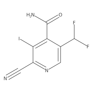 2-Cyano-5-(difluoromethyl)-3-iodoisonicotinamide结构式