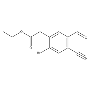 Ethyl 2-bromo-4-cyano-5-formylphenylacetate结构式