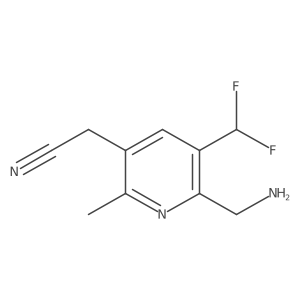 2-(Aminomethyl)-3-(difluoromethyl)-6-methylpyridine-5-acetonitrile Structure