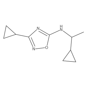 3-Cyclopropyl-N-(1-cyclopropylethyl)-1,2,4-oxadiazol-5-amine结构式
