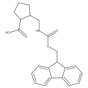 (1R,2S)-2-[(9H-Fluoren-9-ylmethoxycarbonylamino)methyl]cyclopentane-1-carboxylic acid Structure