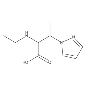 2-(ethylamino)-3-(1H-pyrazol-1-yl)butanoic acid结构式