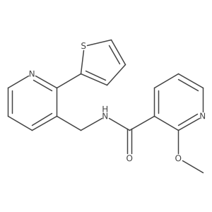 2-methoxy-N-((2-(thiophen-2-yl)pyridin-3-yl)methyl)nicotinamide结构式