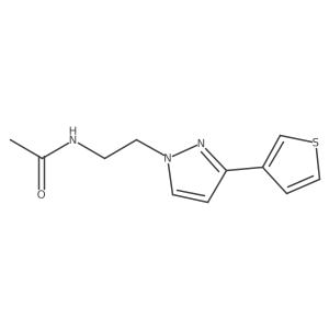 N-(2-(3-(thiophen-3-yl)-1H-pyrazol-1-yl)ethyl)acetamide结构式