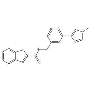 N-{[5-(1-methyl-1H-pyrazol-4-yl)pyridin-3-yl]methyl}-1,3-benzothiazole-2-carboxamide Structure