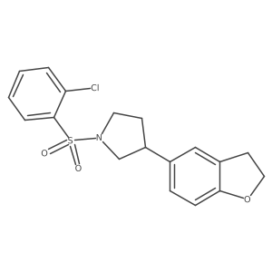 1-(2-Chlorobenzenesulfonyl)-3-(2,3-dihydro-1-benzofuran-5-yl)pyrrolidine Structure