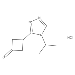 3-[4-(propan-2-yl)-4H-1,2,4-triazol-3-yl]cyclobutan-1-one hydrochloride结构式