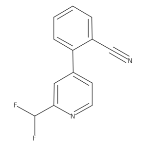 2-[2-(Difluoromethyl)pyridin-4-yl]benzonitrile Structure