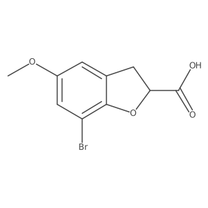 7-Bromo-5-methoxy-2,3-dihydro-1-benzofuran-2-carboxylic acid Structure