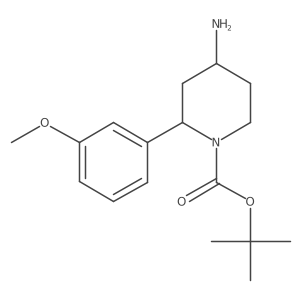 Tert-butyl 4-amino-2-(3-methoxyphenyl)piperidine-1-carboxylate结构式