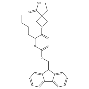 3-ethyl-1-[(2S)-2-({[(9H-fluoren-9-yl)methoxy]carbonyl}amino)hexanoyl]azetidine-3-carboxylic acid Structure