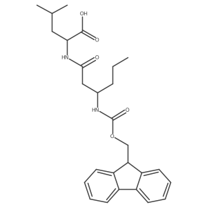 (2S)-2-[(3R)-3-({[(9H-fluoren-9-yl)methoxy]carbonyl}amino)hexanamido]-4-methylpentanoic acid结构式