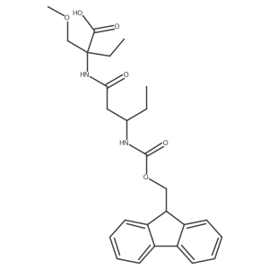 2-[(3S)-3-({[(9H-fluoren-9-yl)methoxy]carbonyl}amino)pentanamido]-2-(methoxymethyl)butanoic acid结构式